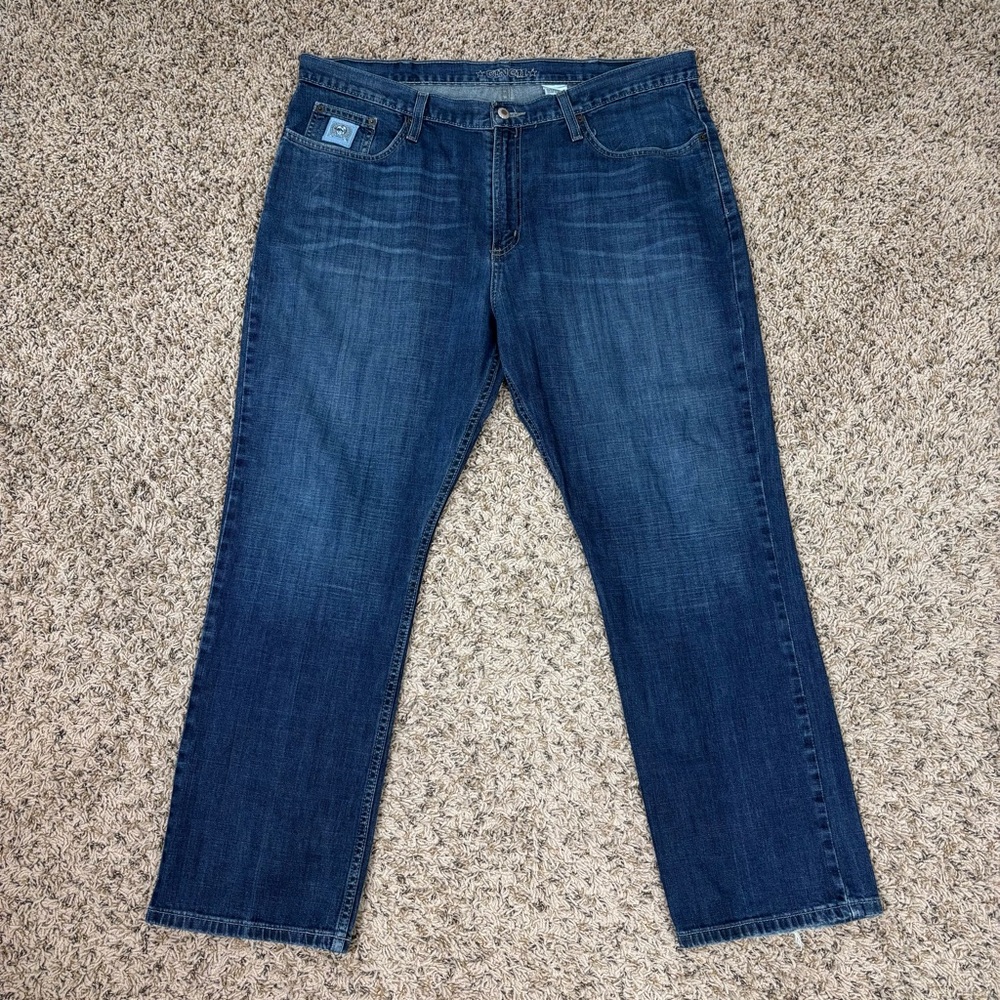 Cinch Jeans Mens 38x30‎ Blue Silver Label Slim Straight Leg Denim Cowboy Ranch